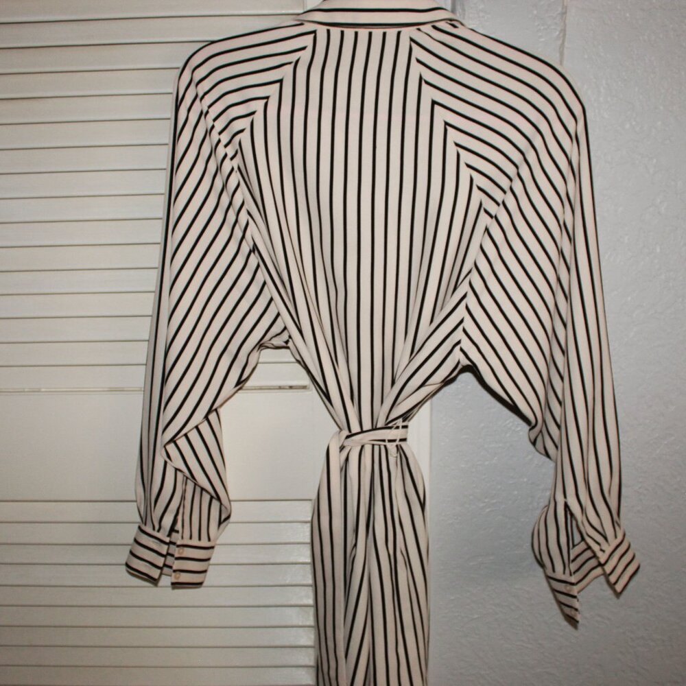 Express Striped Boyfriend Mini Portofino Women's Shirt Dress Cream Size XS - Picture 2 of 6